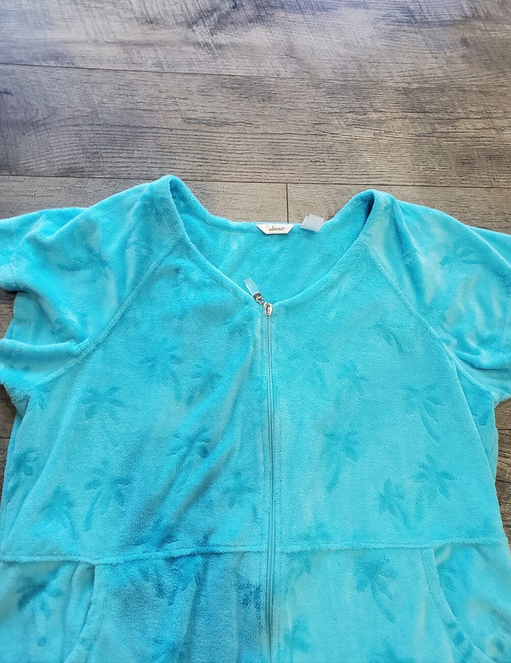 Teal Adonna Zip Up Robe - Picture 3 of 5